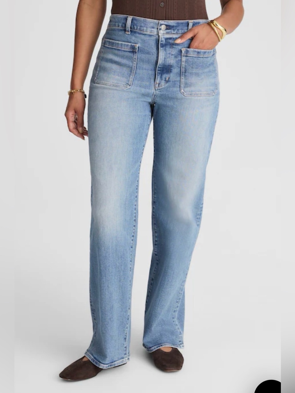 Madewell Emmett Wide Leg Jeans High Rise Medium Wash Size 30 Tall